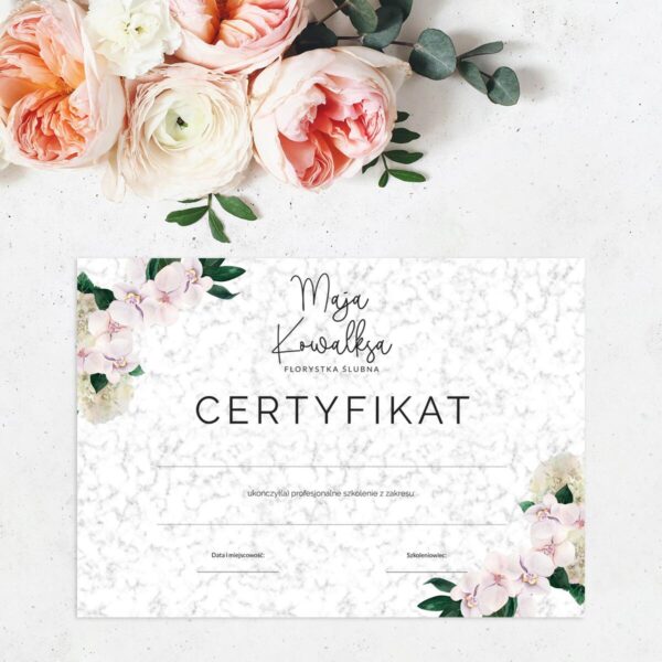 Certyfikat dla florystki ślubnej