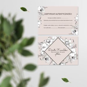 Certyfikaty autentyczności do salonu sukni ślubnych