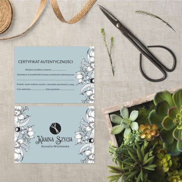 Certyfikaty autentyczności do salonu sukni ślubnych