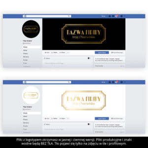 złote logo elektroniczne na facebook