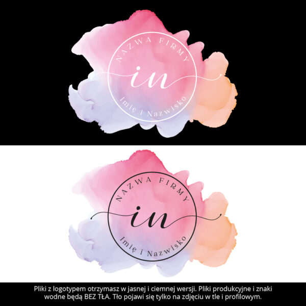 logotyp z pastelową plamą dla florysty