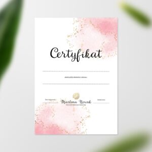 Certyfikaty na szkolenia różowe i fioletowe