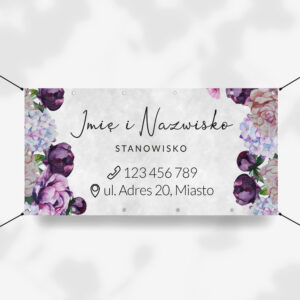 baner reklamowy fioletowe kwiaty