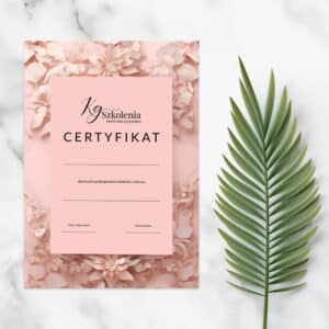 certyfikaty w jasno różowe kwiaty
