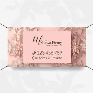 baner reklamowy różowe kwiaty