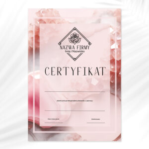 certyfikaty na szkolenia różowy agat